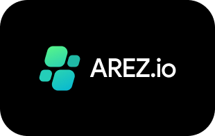 Arez.io logo + text white