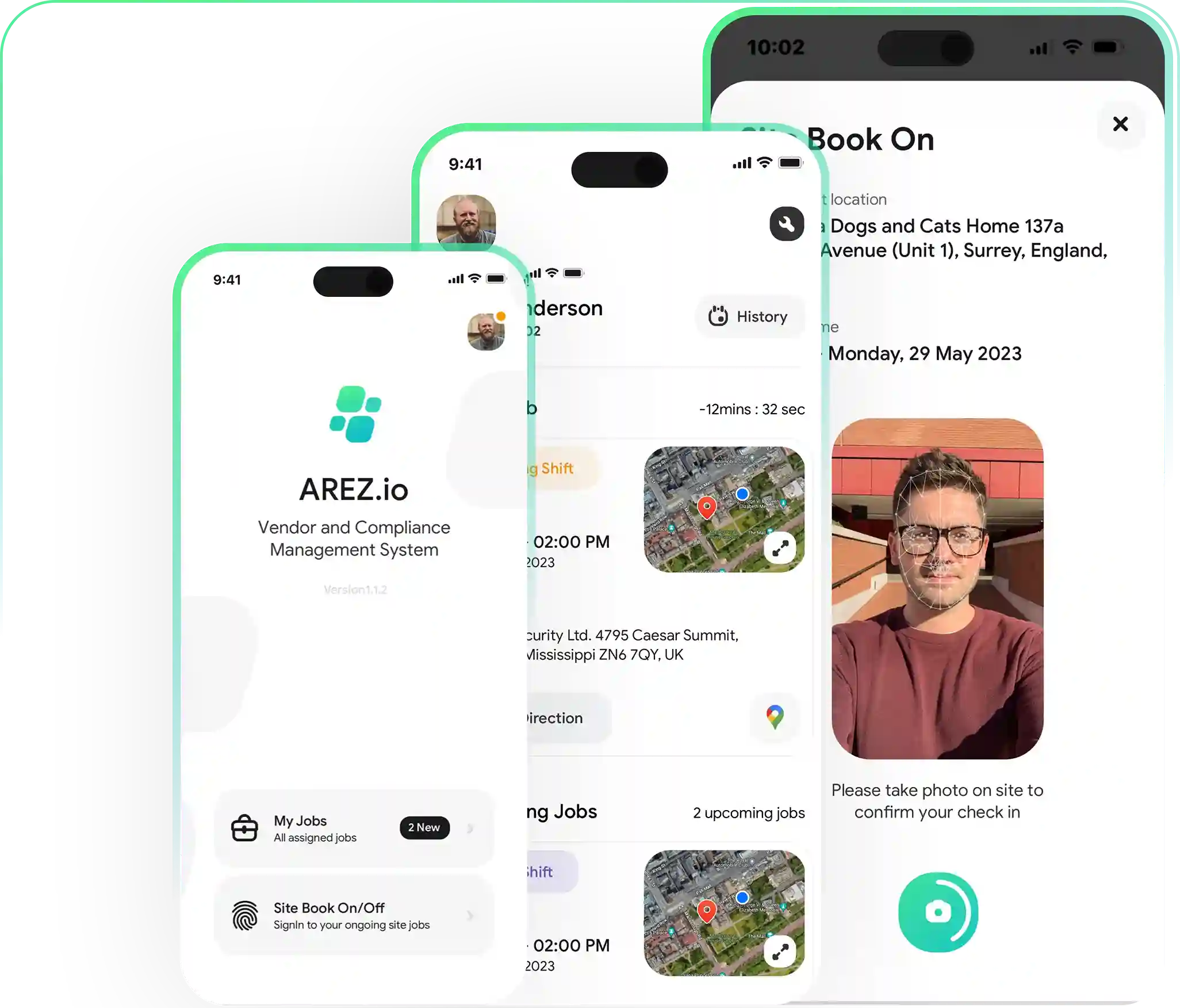 Arez.io compliance management system dashboard for field service operations