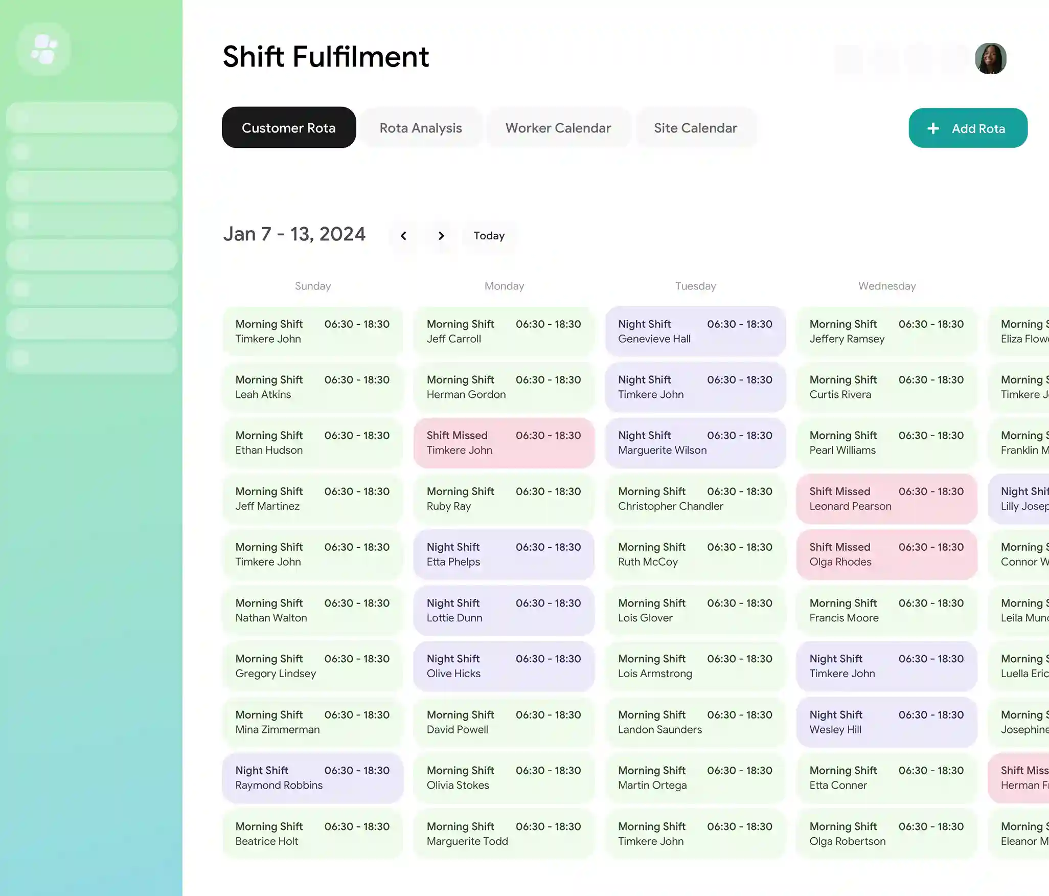 Rota Scheduling feature illustration